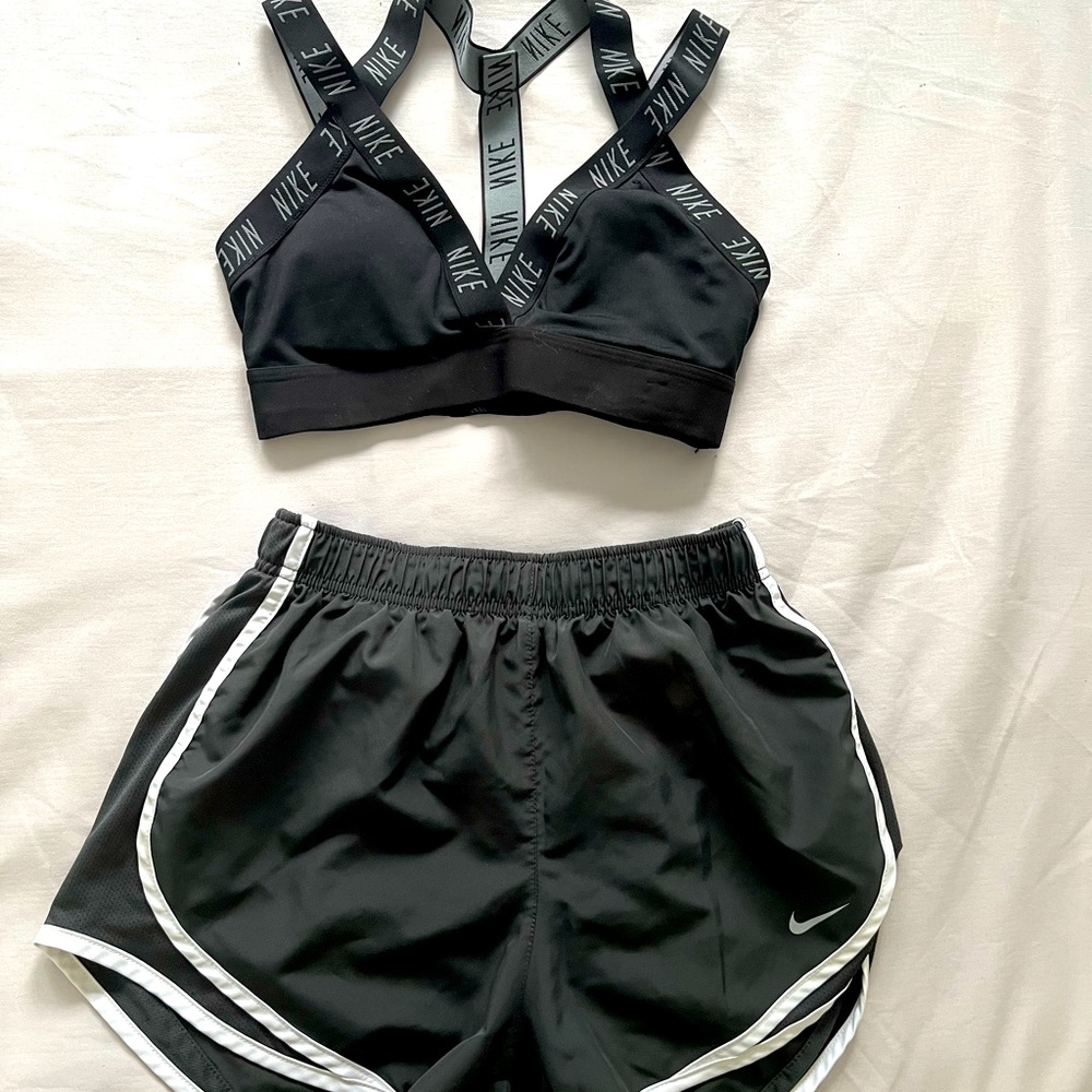 Nike shorts and sports bra size S